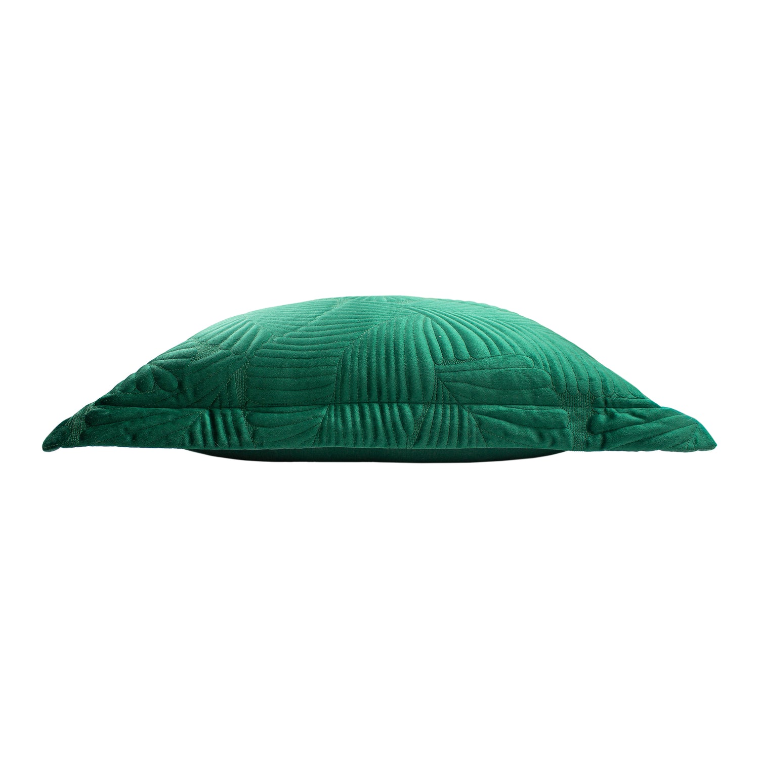 Paoletti Palmeria Quilted Velvet Filled Cushion 60cm x 60cm Emerald