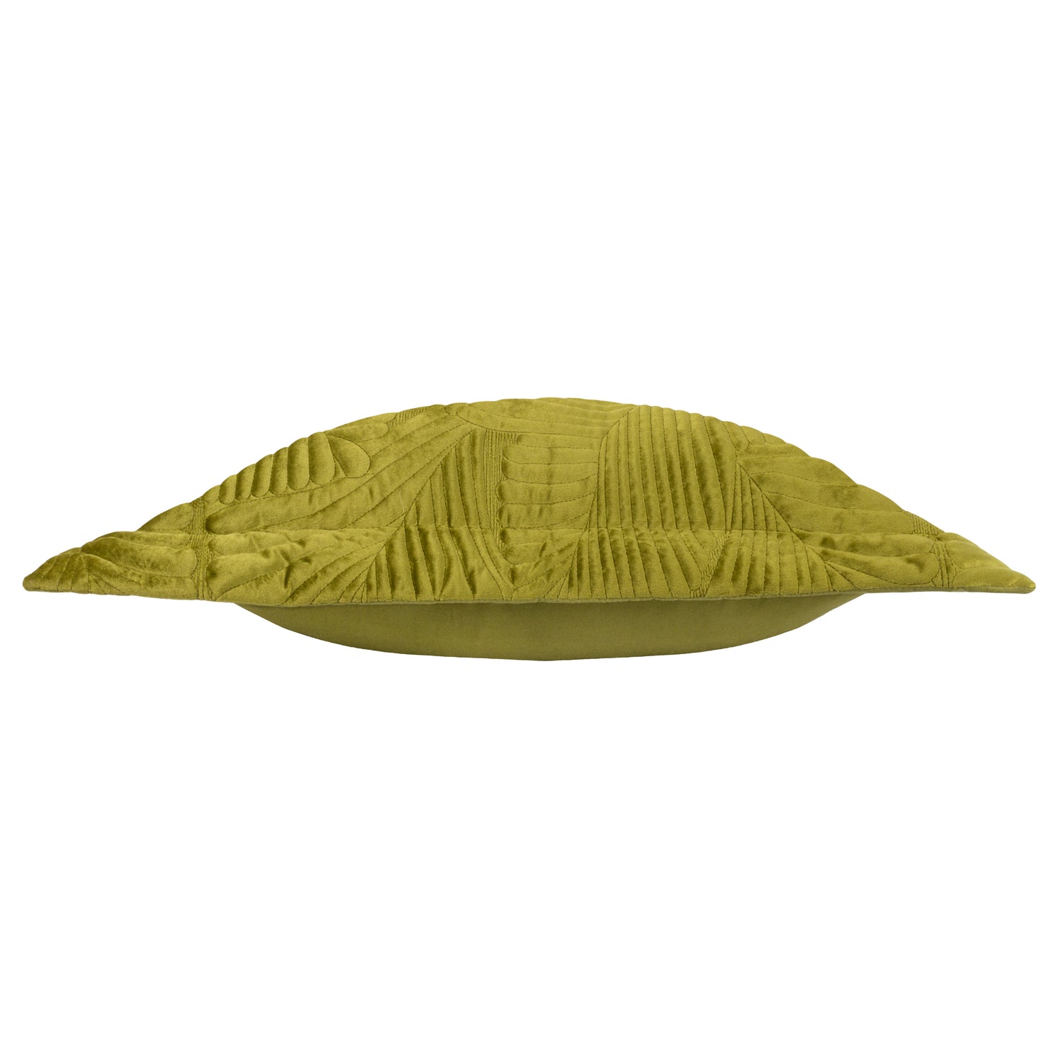 Paoletti Palmeria Quilted Velvet Filled Cushion 60cm x 60cm Moss