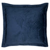 Paoletti Palmeria Quilted Velvet Filled Cushion 60cm x 60cm Navy