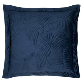 Paoletti Palmeria Quilted Velvet Filled Cushion 60cm x 60cm Navy