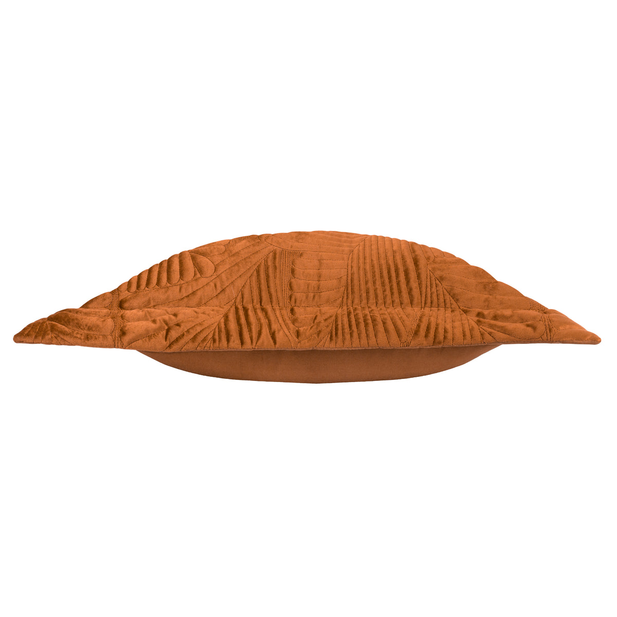 Paoletti Palmeria Quilted Velvet Filled Cushion 60cm x 60cm Rust