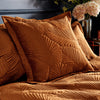 Paoletti Palmeria Quilted Velvet Filled Cushion 60cm x 60cm Rust