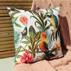 Parrots Outdoor Filled Cushion 43cm x 43cm Multi Teal