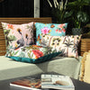 Parrots Outdoor Filled Cushion 43cm x 43cm Multi Teal