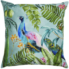 Peacock Outdoor Filled Cushion 43cm x 43cm Multi