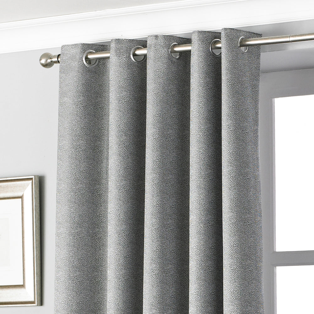Paoletti Pendleton Jacquard Ready Made Eyelet Curtains Graphite