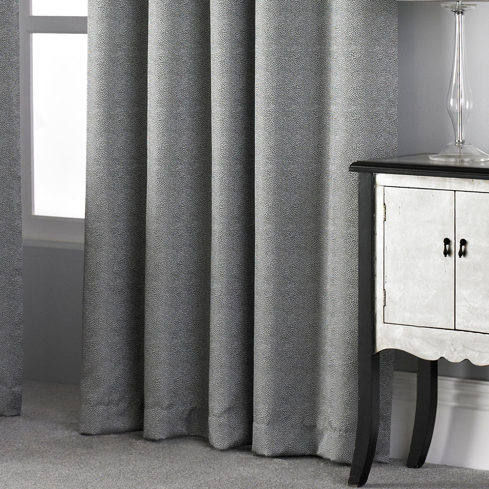 Paoletti Pendleton Jacquard Ready Made Eyelet Curtains Graphite