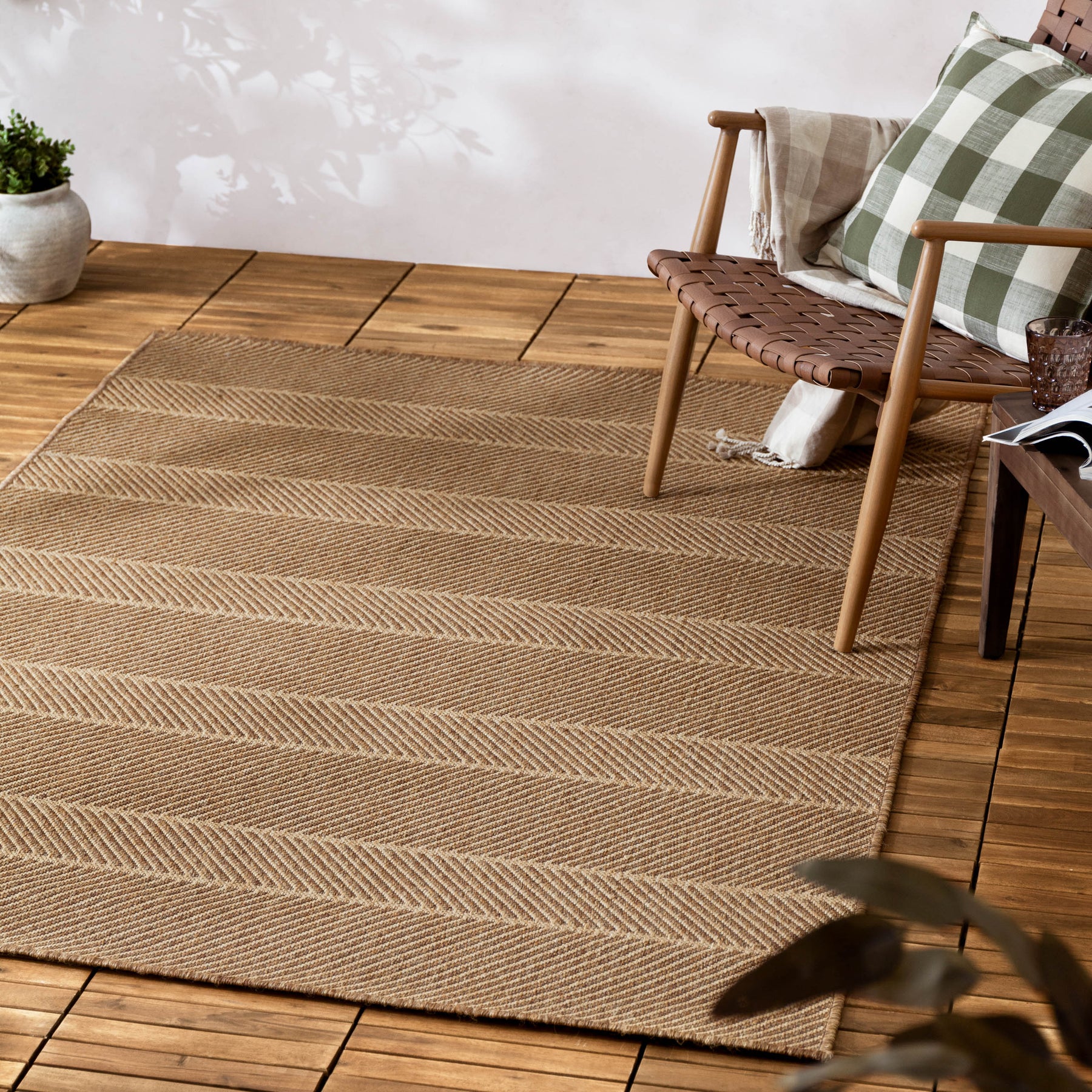 Yard Pentle Jute Effect Indoor Outdoor 140cm x 200cm Rug Natural