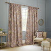 Sanderson Porcelain Garden Printed Chenille Ready Made Pencil Pleat Curtains Blush