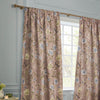 Sanderson Porcelain Garden Printed Chenille Ready Made Pencil Pleat Curtains Blush