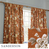 Sanderson Porcelain Garden Printed Chenille Ready Made Pencil Pleat Curtains Rust
