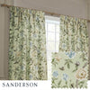 Sanderson Porcelain Garden Printed Chenille Ready Made Pencil Pleat Curtains Sage