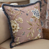 Sanderson Porcelain Garden Printed Chenille 50cm x 50cm Filled Cushion Blush