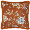 Sanderson Porcelain Garden Printed Chenille 50cm x 50cm Filled Cushion Rust