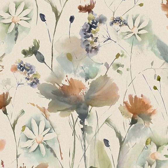 Voyage Maison Pimelea Printed Cotton Fabric Cloud