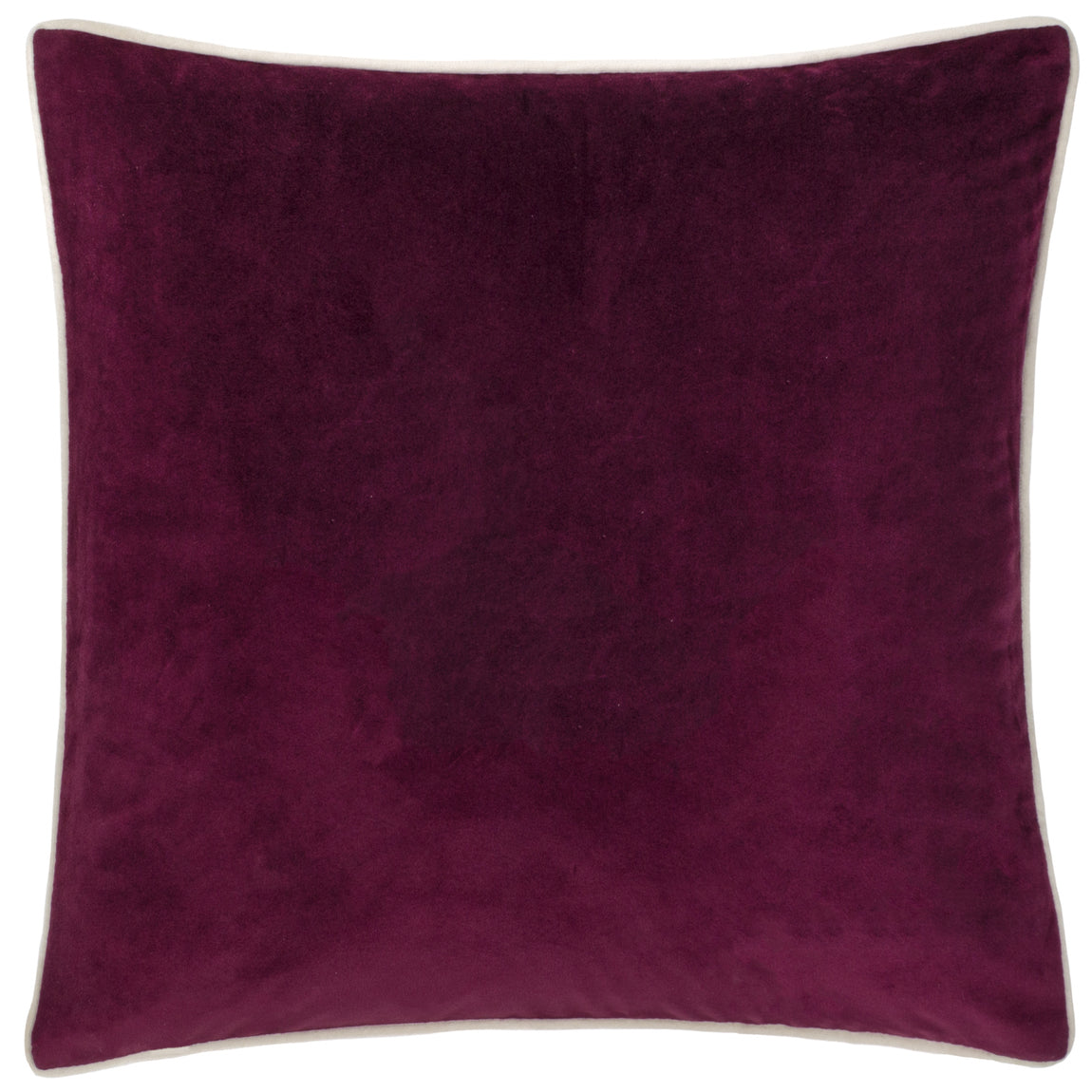Pineberry Forest Piped Velvet Filled Cushion 45cm x 45cm Plum