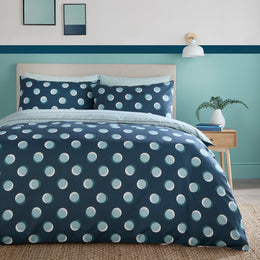 Fusion Polka Spot Duvet Cover Bedding Set Blue