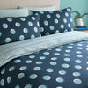 Fusion Polka Spot Duvet Cover Bedding Set Blue