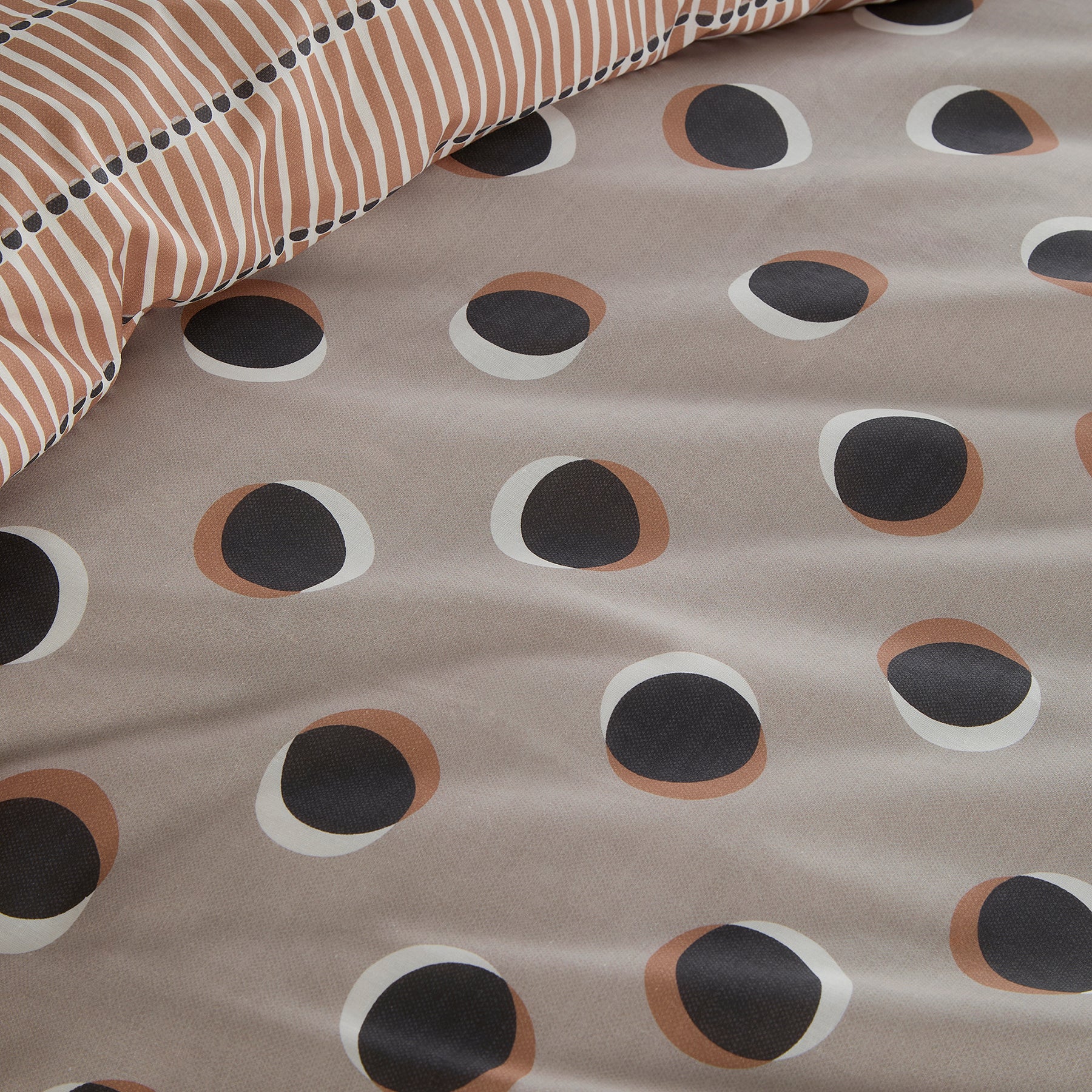 Fusion Polka Spot Duvet Cover Bedding Set Natural