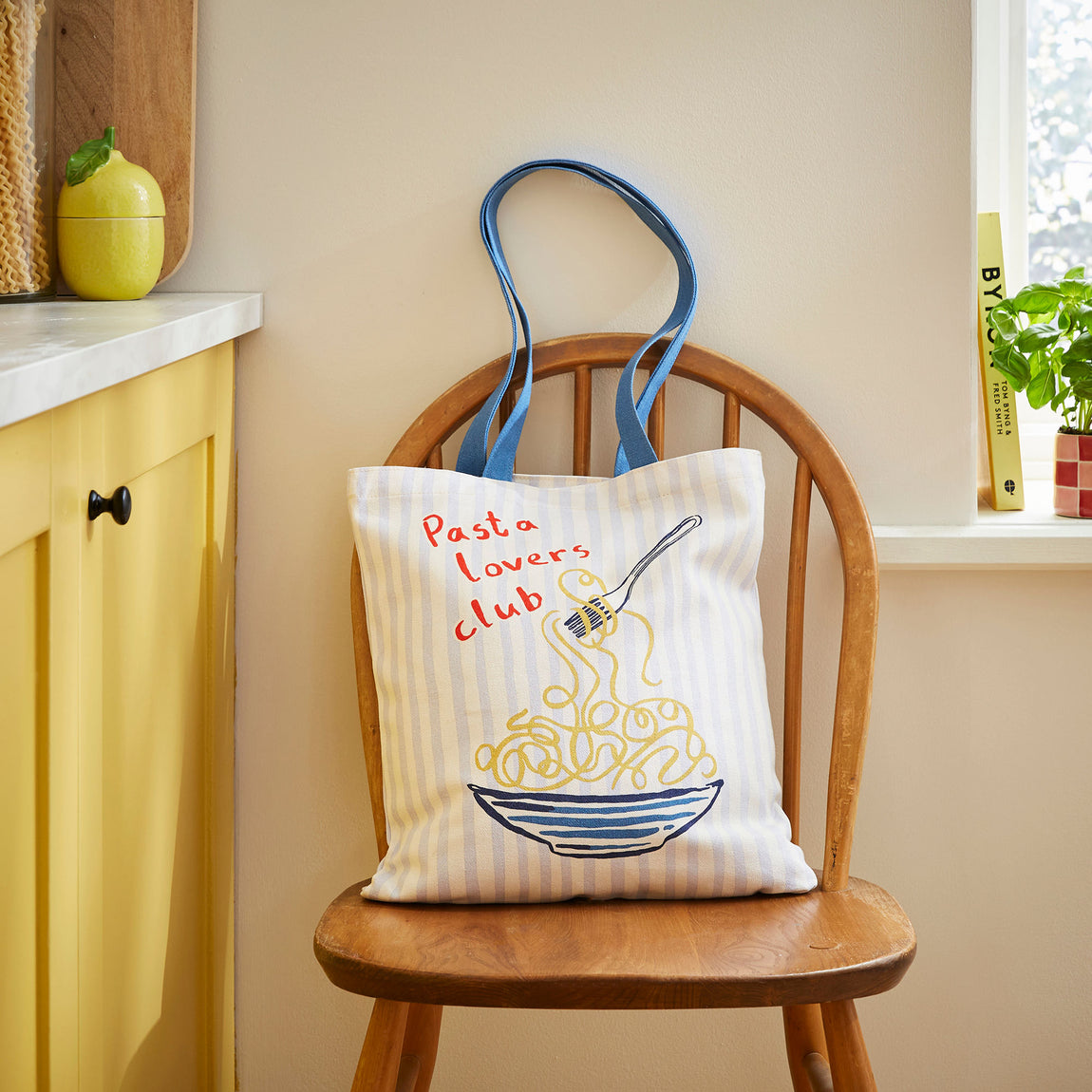 Ulster Weavers Pasta Lovers Club Tote Shopping Bag  Yellow