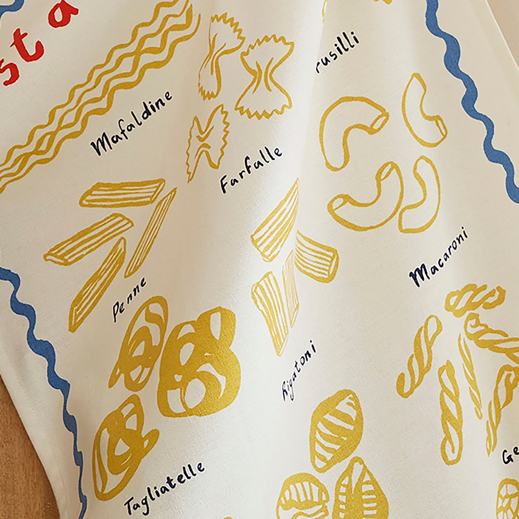 Ulster Weavers Pasta Lovers Club Guide Cotton Tea Towel Yellow