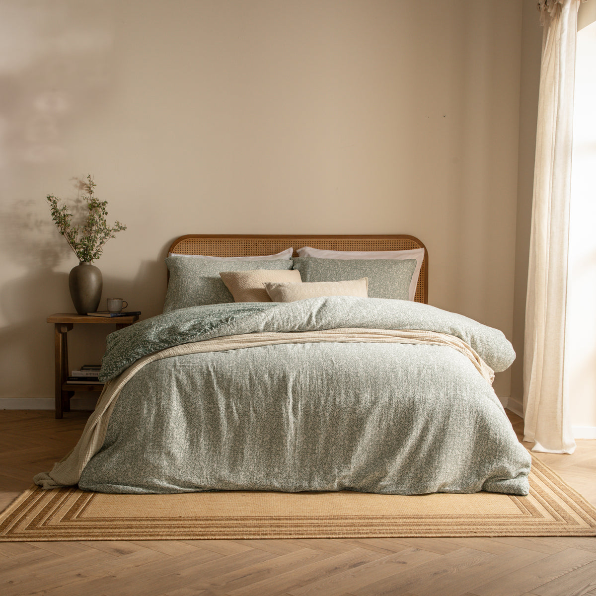 Yard Perrie Leaf Muslin Duvet Cover Bedding Set Forest