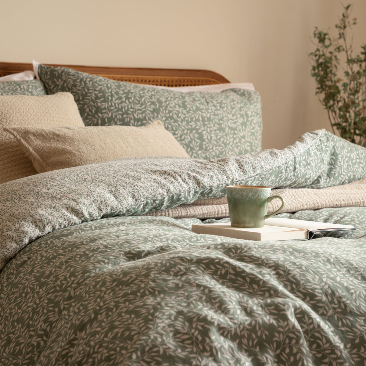 Yard Perrie Leaf Muslin Duvet Cover Bedding Set Forest