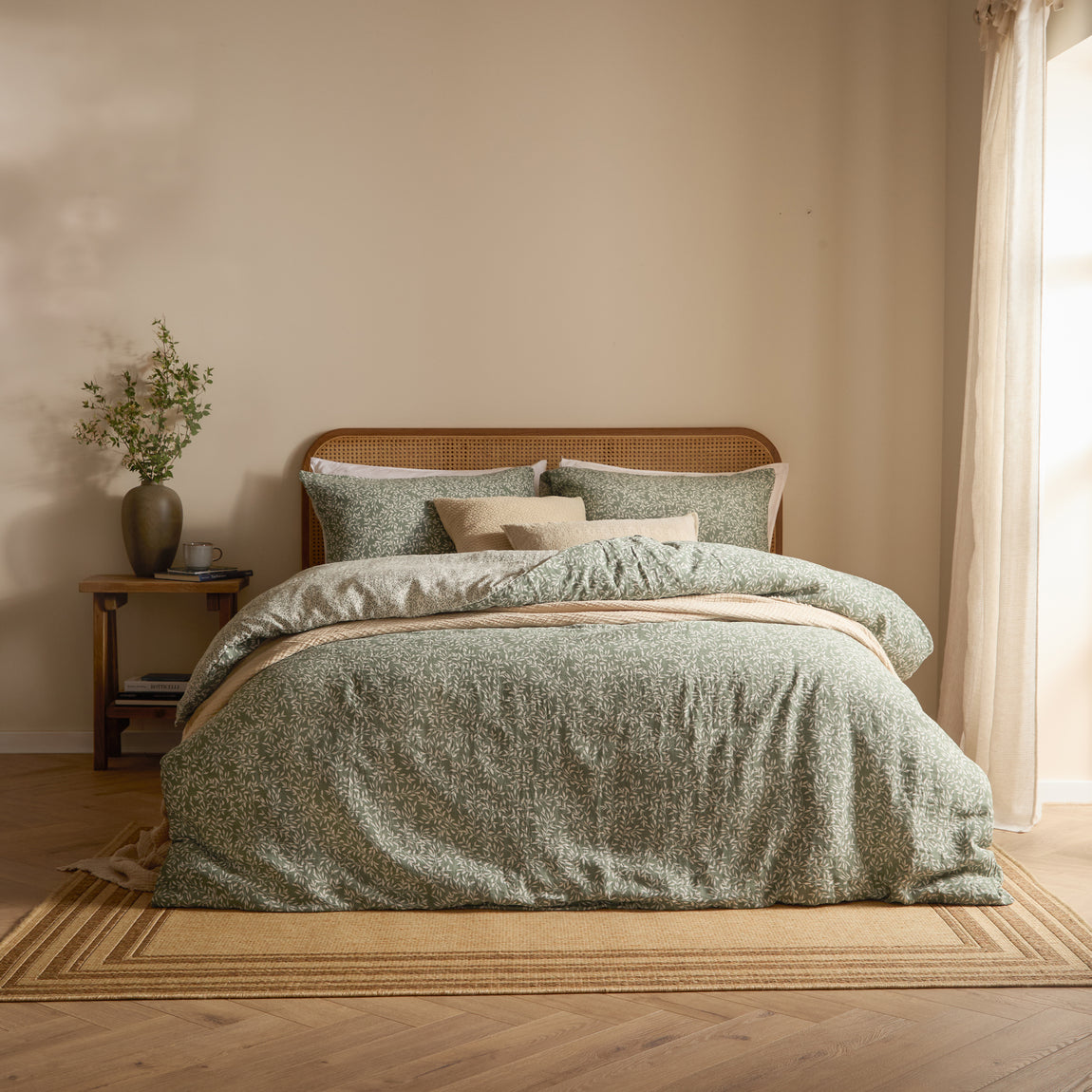 Yard Perrie Leaf Muslin Duvet Cover Bedding Set Forest