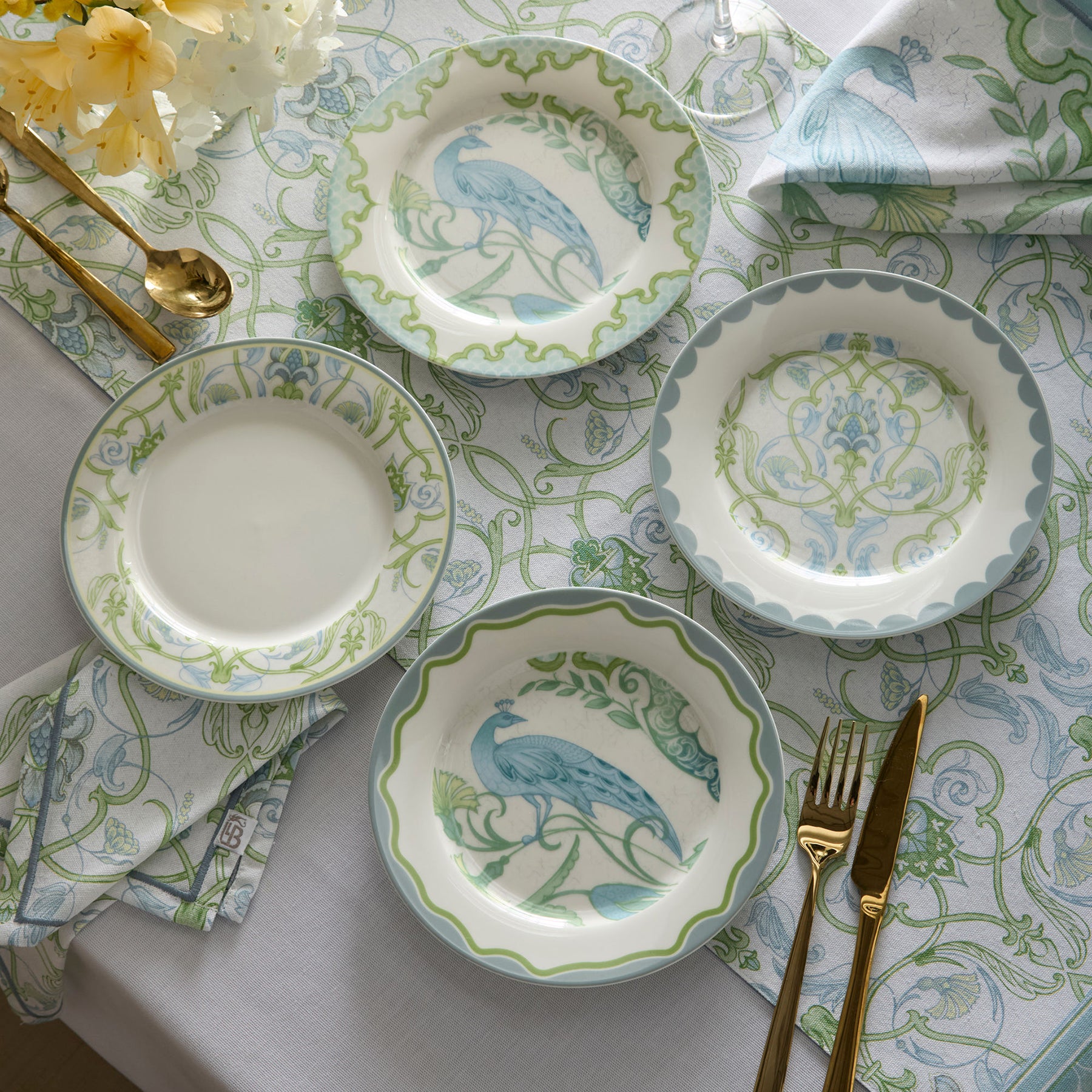 Laurence Llewelyn-Bowen Palm Court Porcelain 4 Pack Side Plates Multi