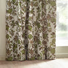 Pomegranate Floral Jacquard Ready Made Pencil Pleat Curtains Green