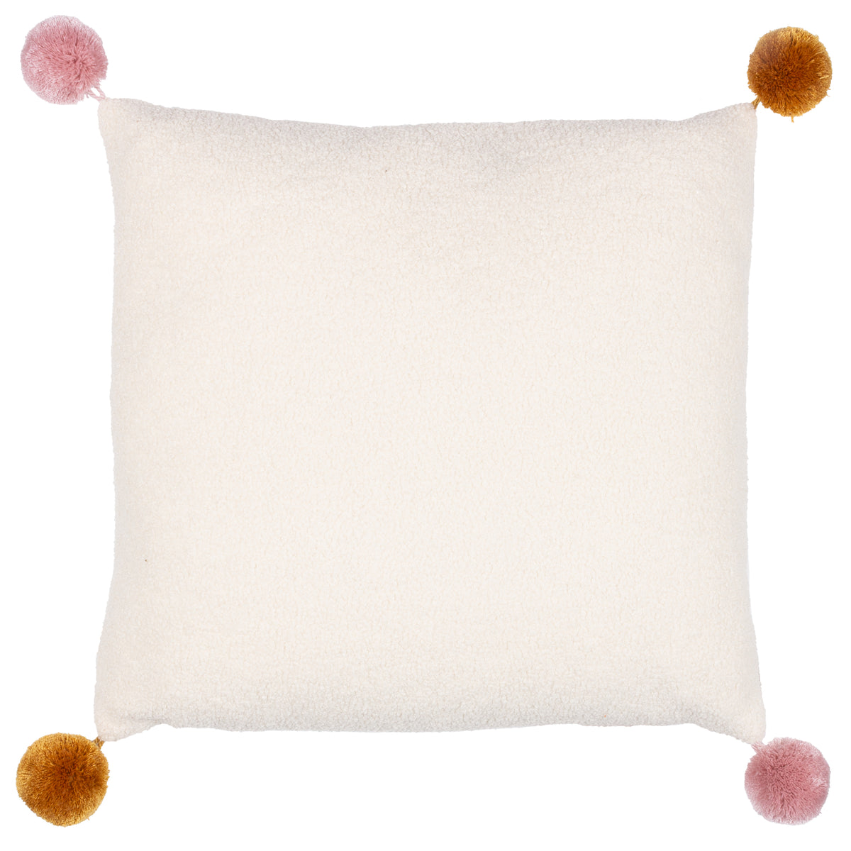 Pom-Poms Ready Set Snow Boucle Filled Cushion 43cm x 43cm Multi