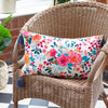 Posies Floral Tasselled Boudoir Filled Cushion 30cm x 50cm Multi Blue