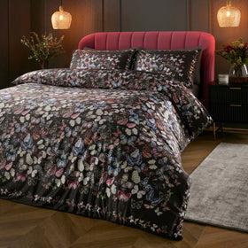 Soiree Papillon Duvet Cover Bedding Set Charcoal