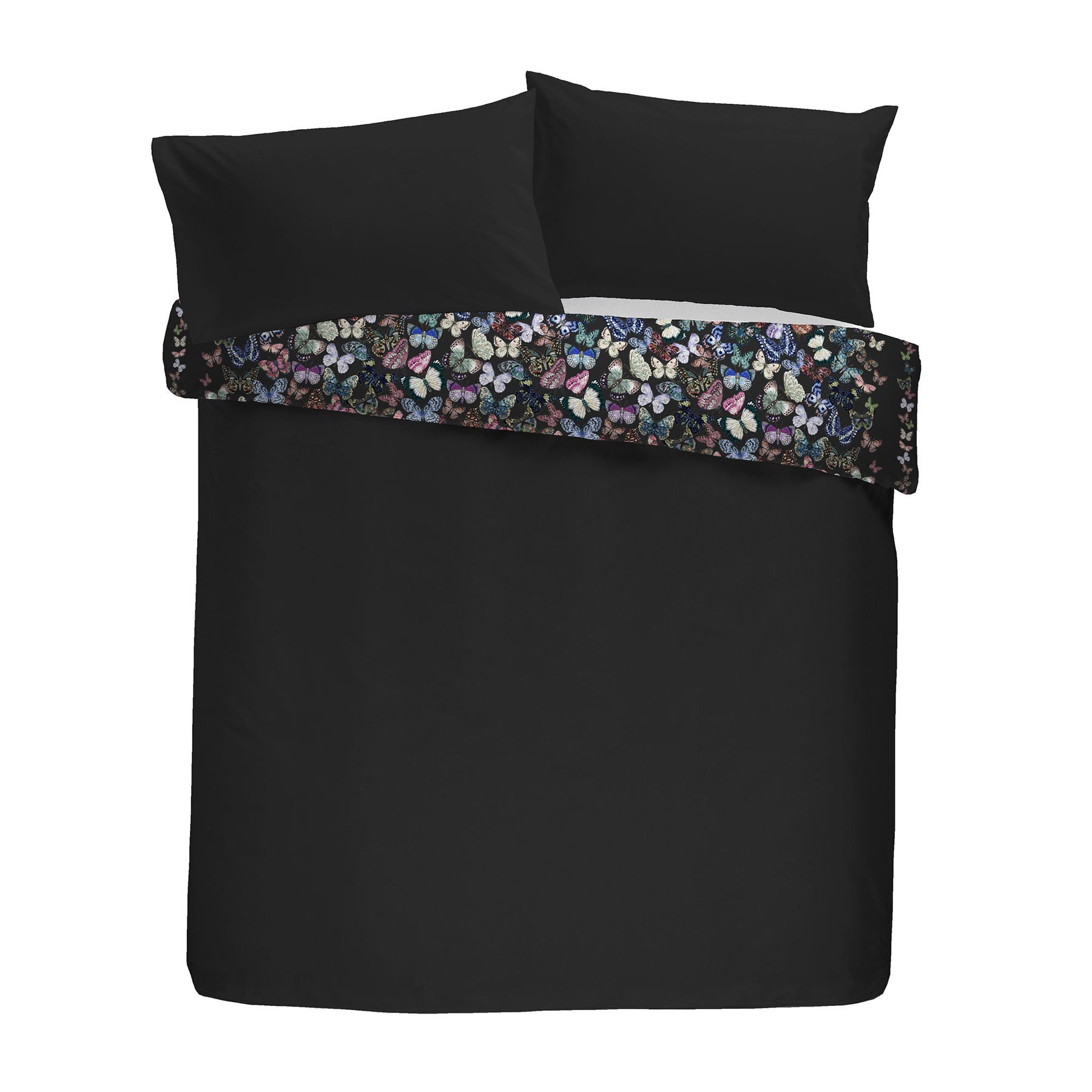 Soiree Papillon Duvet Cover Bedding Set Charcoal