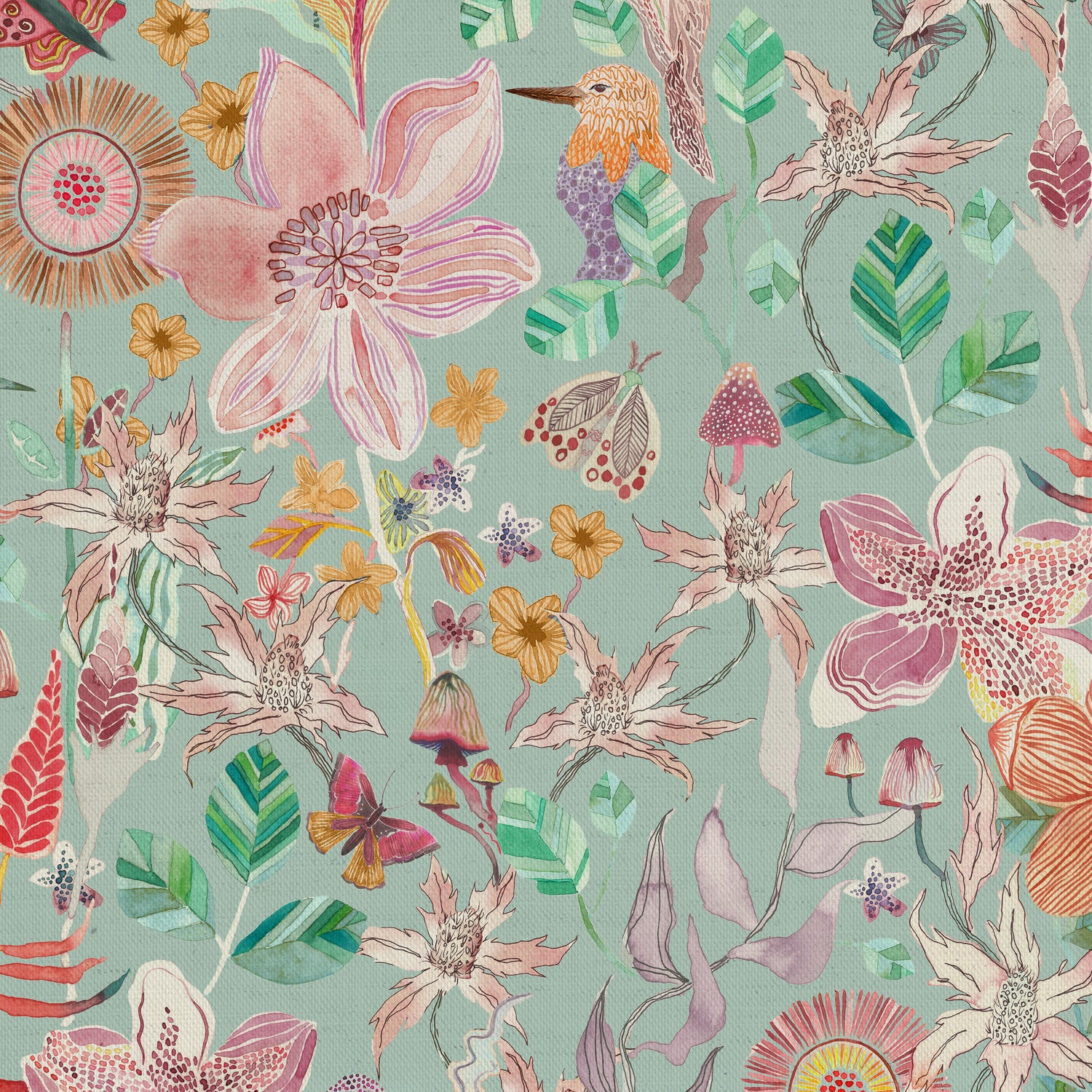 Voyage Maison Primrose Fabric Duck Egg Blue