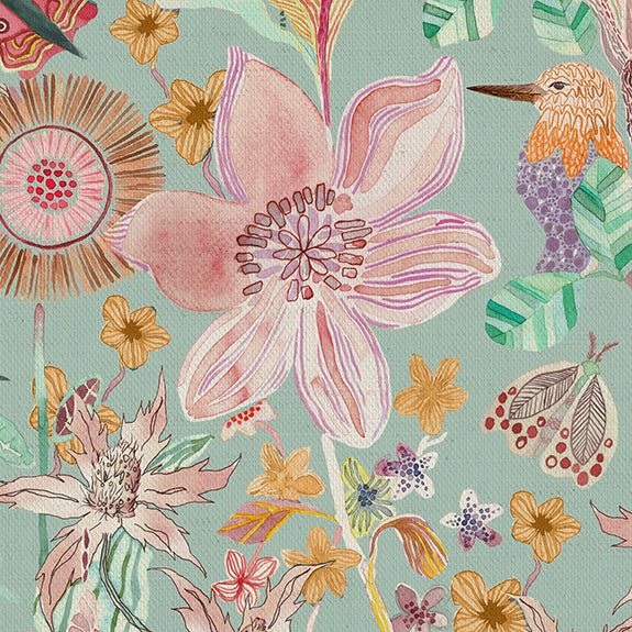 Voyage Maison Primrose Fabric Duck Egg Blue