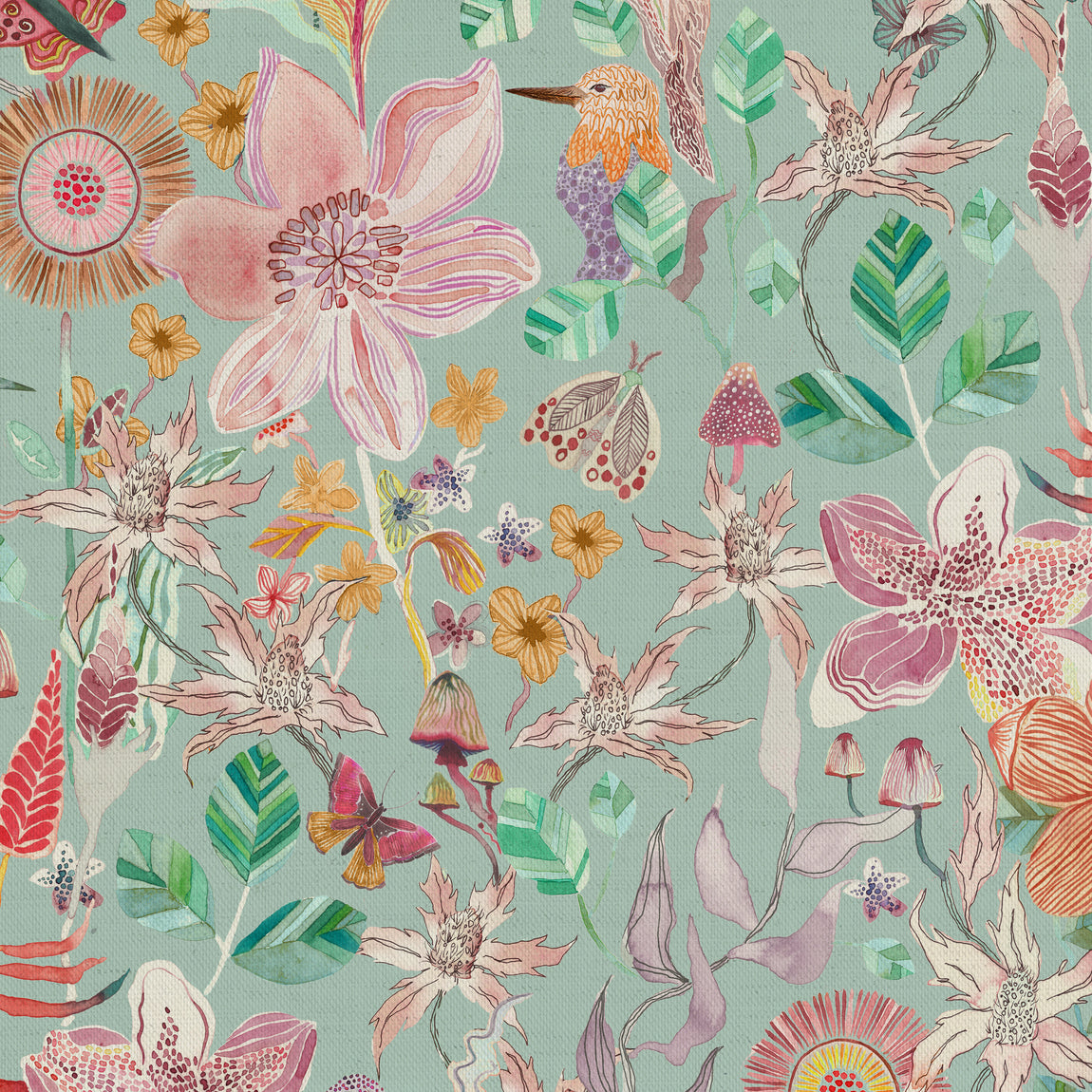 Voyage Maison Primrose Fabric Duck Egg Blue