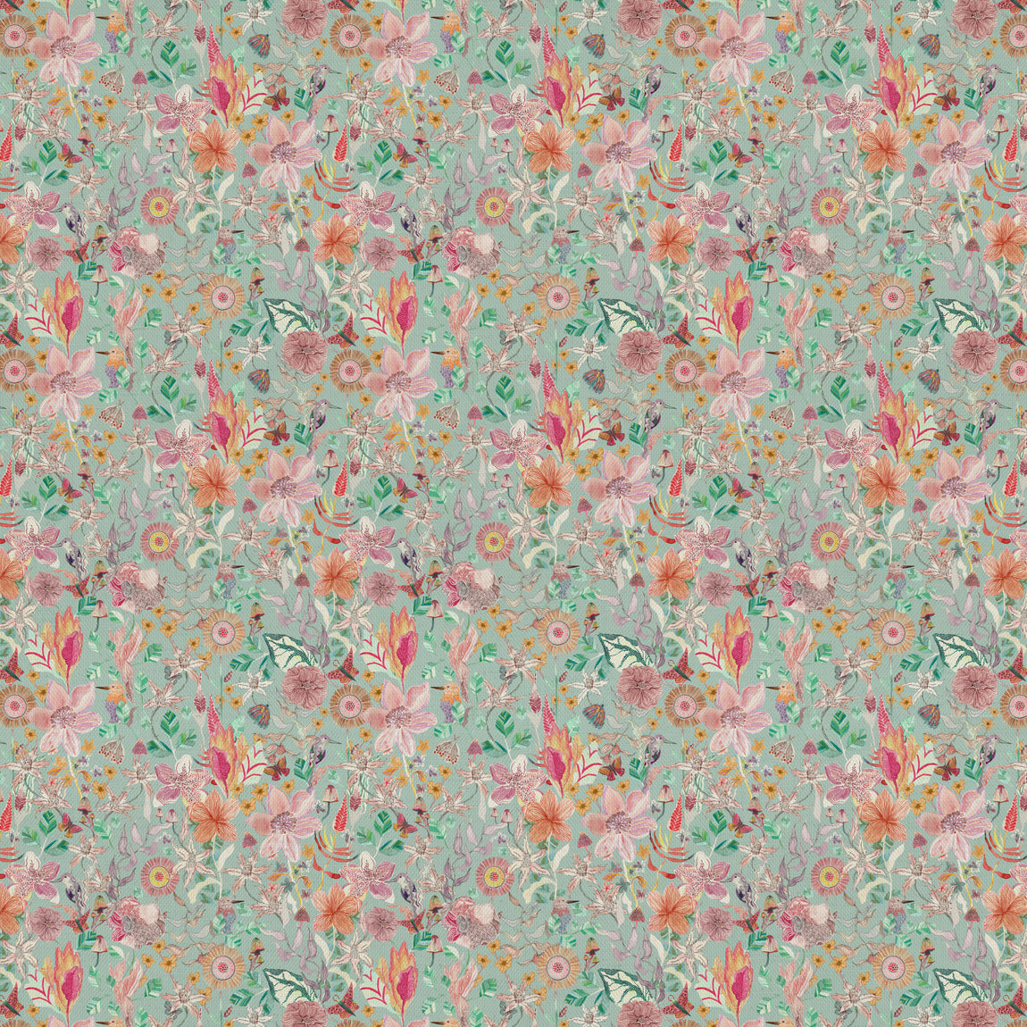 Voyage Maison Primrose Fabric Duck Egg Blue