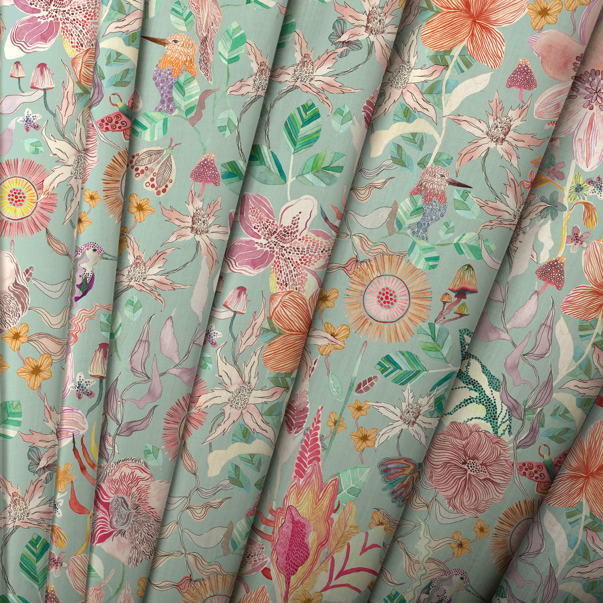 Voyage Maison Primrose Fabric Duck Egg Blue
