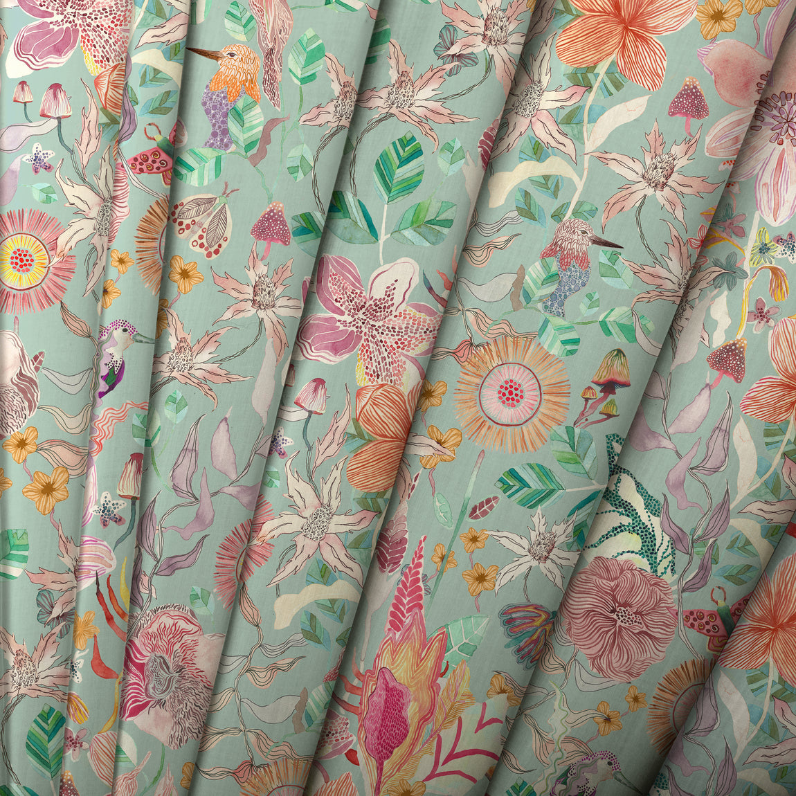Voyage Maison Primrose Fabric Duck Egg Blue