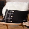 furn. Pritta Cotton Embroidered Tasselled 40cm x 60cm Filled Boudoir Black
