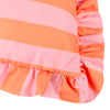 Furn Palm Royale Stripe Ruffle Printed Outdoor Filled Cushion 50cm x 50cm Pink Orange