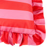 Furn Palm Royale Stripe Ruffle Printed Outdoor Filled Cushion 50cm x 50cm Pink Red
