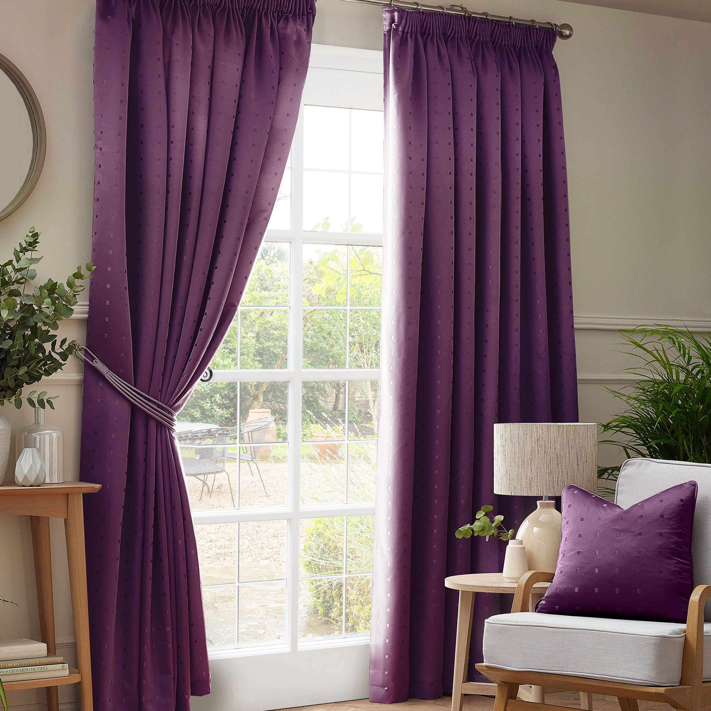 Curtains Purple Colour Purple Madison Ready Made Pencil Pleat Curtains | Terrys