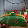 Purrfect Christmas Festive Junior Childrens Bedding Green Gold