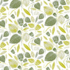 Scandi Floral Green PVC Fabric Green