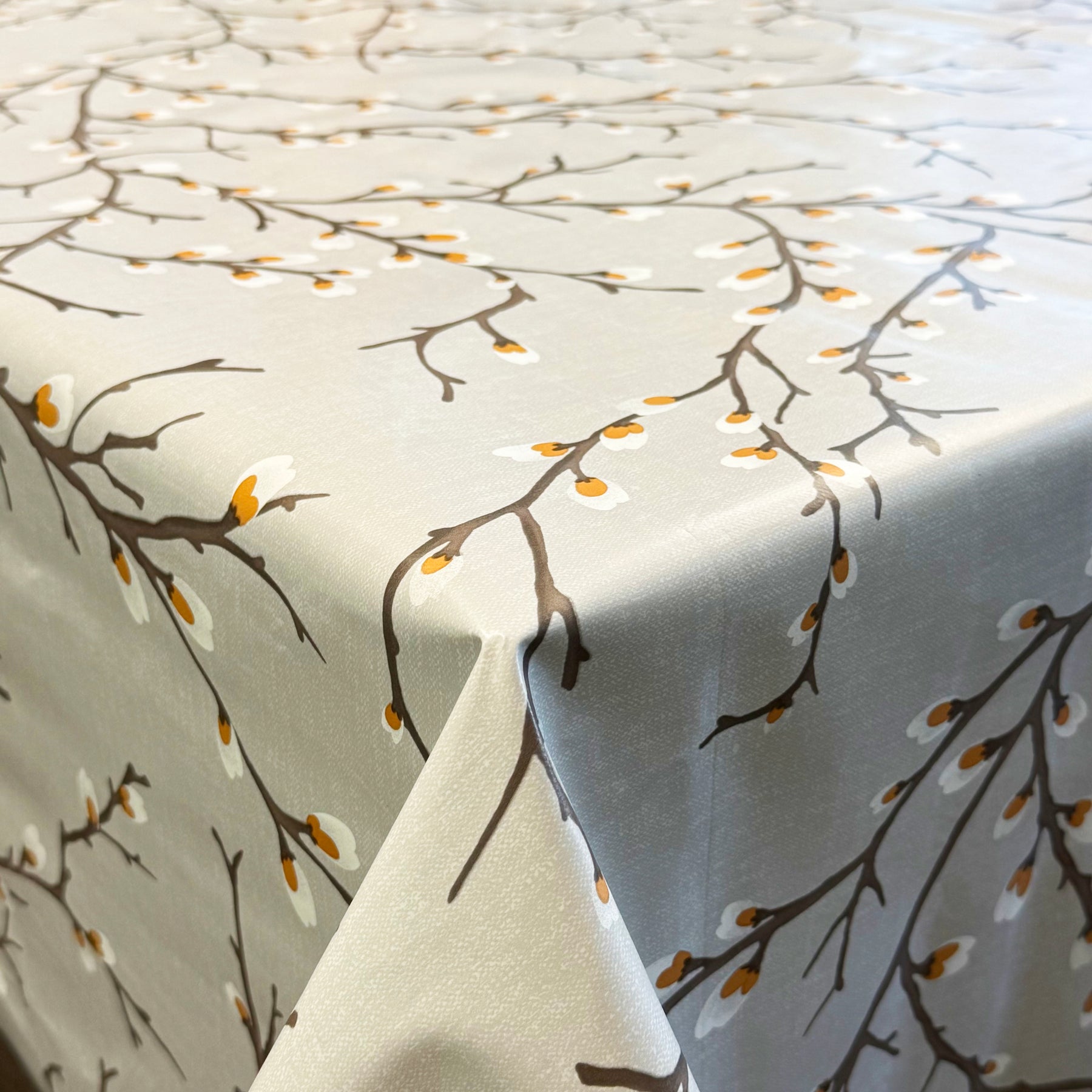 Pussy Willow PVC Fabric Grey