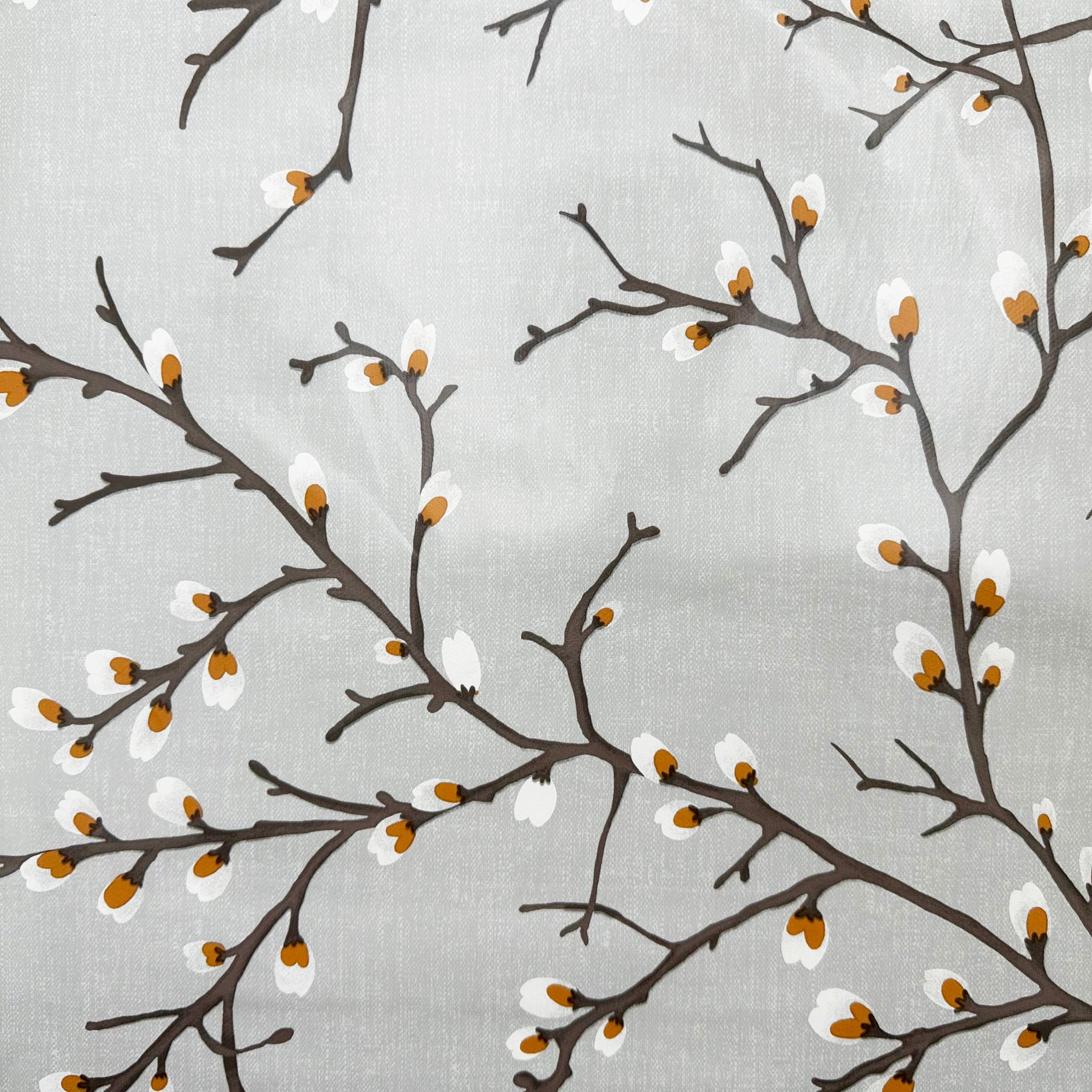 Pussy Willow PVC Fabric Grey
