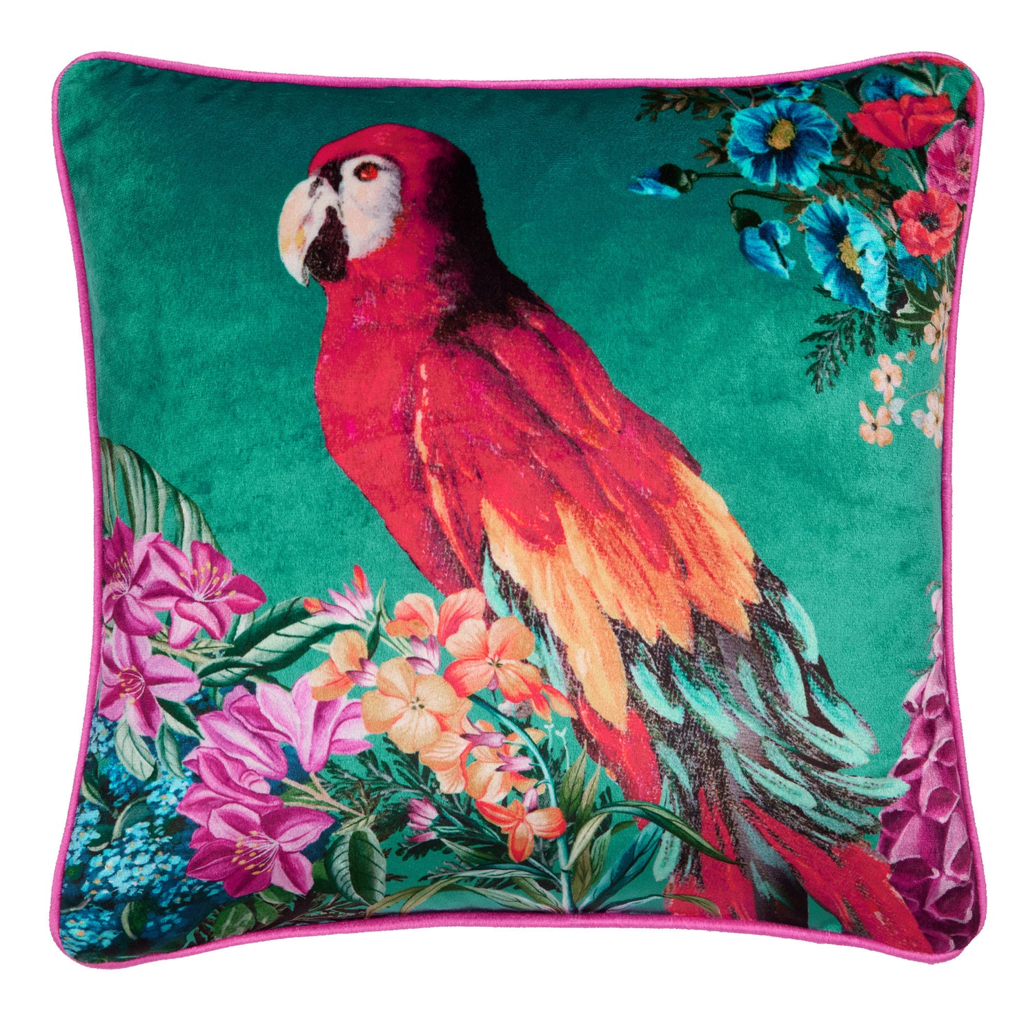 Laurence Llewelyn-Bowen Polly Amorous Velvet Soft Touch Filled Cushion 43cm x 43cm Teal
