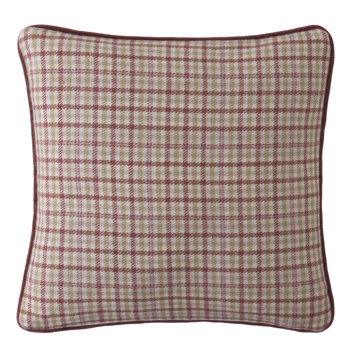 Laura Ashley Padbury Check 45cm x 45cm Filled Cushion Russet